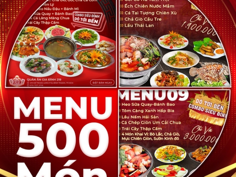 menu đặt tiệc 